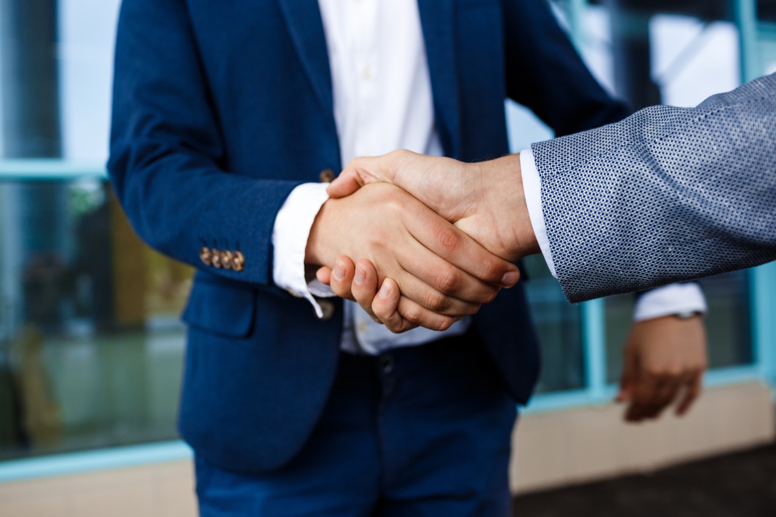 Two professionals shaking hands